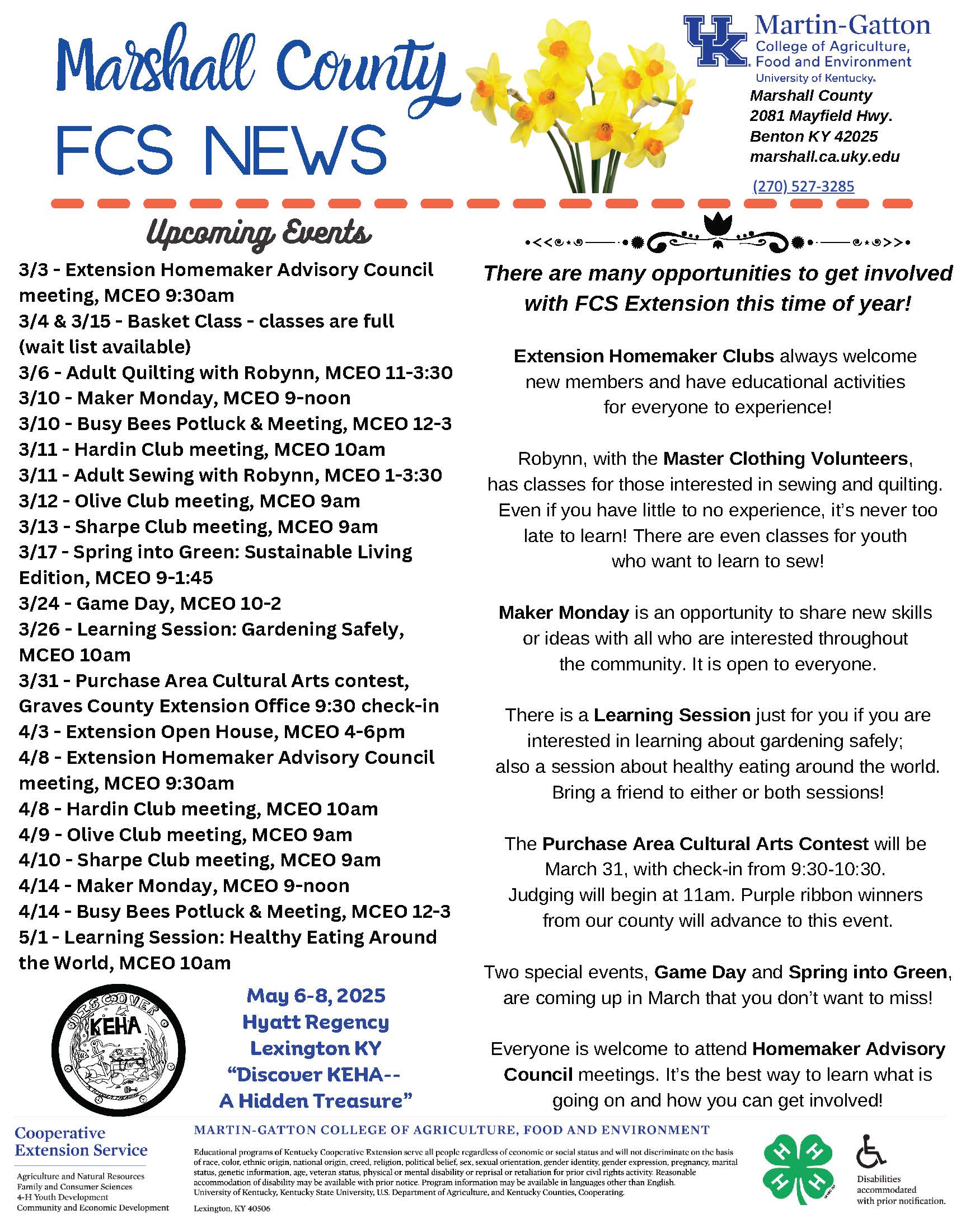 March April Issue of Marshall County FCS News